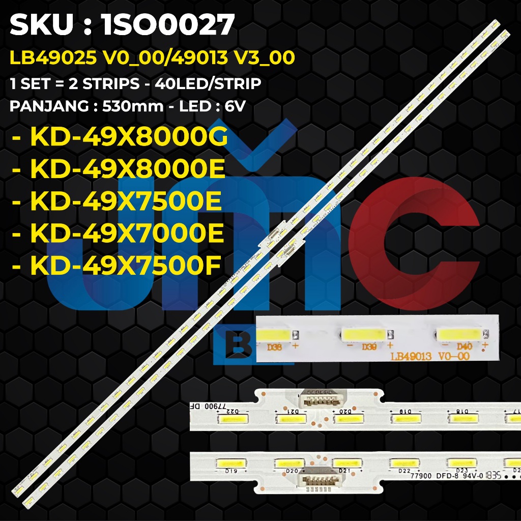 Backlight TV SONY 49 Inch KD-49X8000E 49X8000G 49X7500E 49X7500F 49X7000E LB49025 V0_00/49013 V3_00