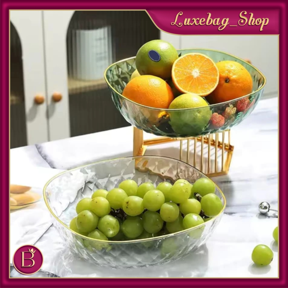 LB - Piring Saji Kotak 24cm Motif Diamond – Nampan Plastik PET Food Grade Buah / Kue / Salad / Desse