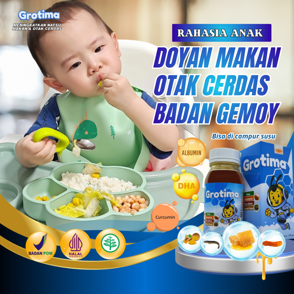 Grotima Vitamin Anak | Penambah Nafsu Makan Anak Bisa di Campur Susu / Vitamin Anak 1 tahun ke atas