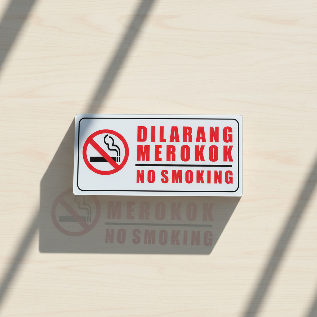 Akrilik  Area Dilarang Merokok Anti Air, Tahan Lama, Warna Cerah