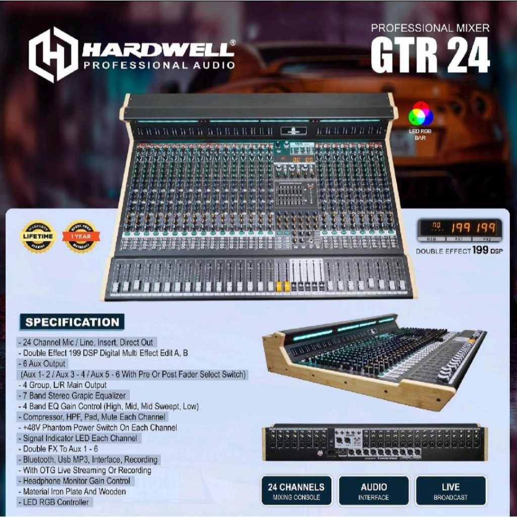 MIXER AUDIO 24 CHANNEL HARDWELL GTR 24 ORIGINAL