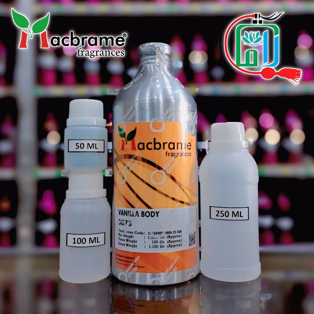 VANILLA BODY BIANG BIBIT PARFUM MURNI ORIGINAL REPACK 50 100 250 ML NON ALKOHOL MACBRAME VANILA SUSU