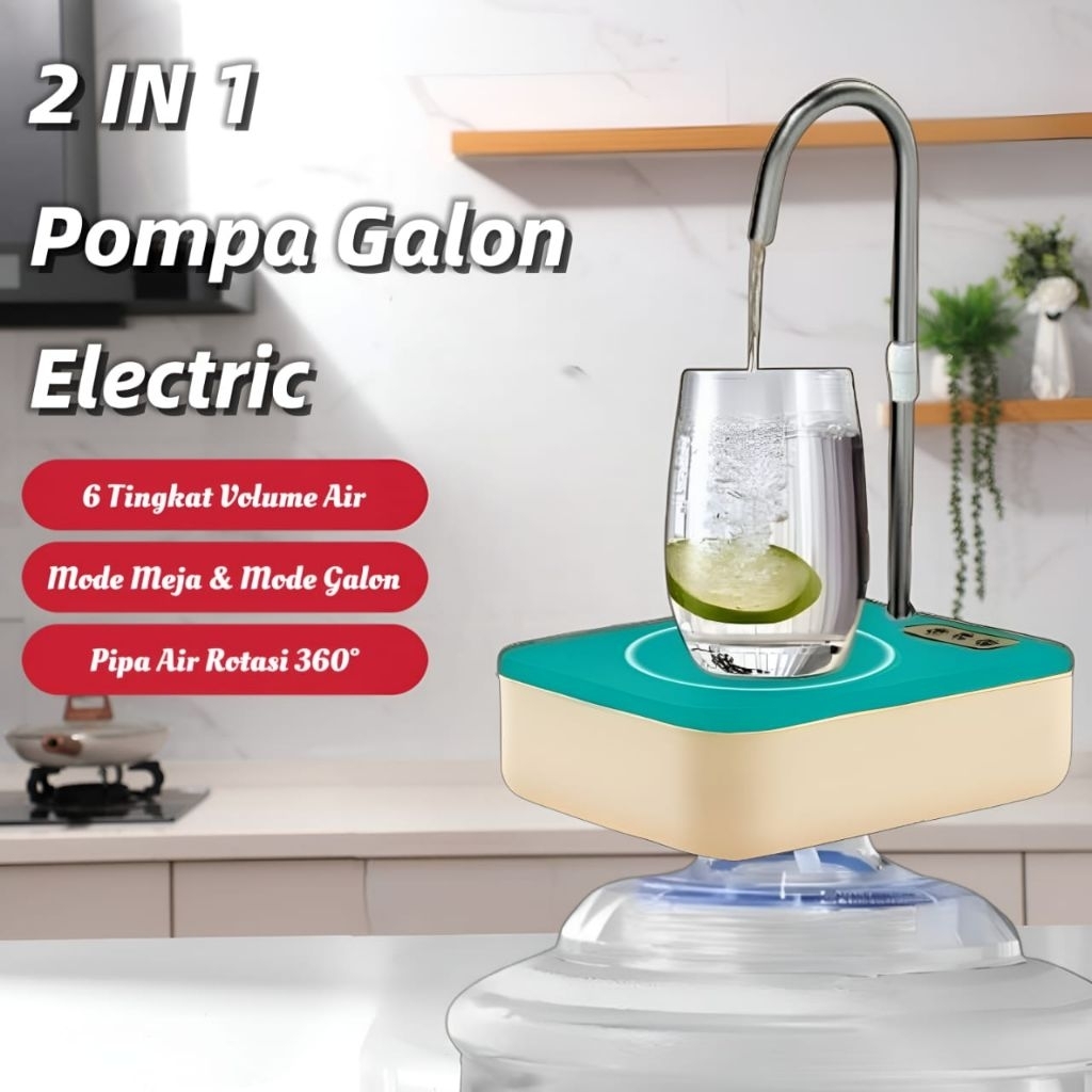 Pompa Galon Meja Praktis Dengan Pipa 360 Derajat | Waterpump Electric Portable