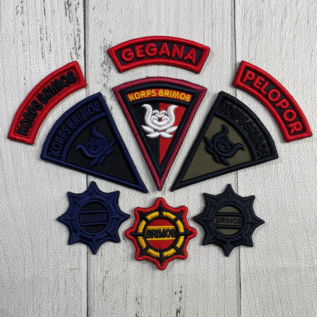 Bet Timbul BRIMOB Atribut PDL POLRI Bordir Timbul Roda Brimob Badge KOPRS BRIMOB PELOPOR Timbul 3D