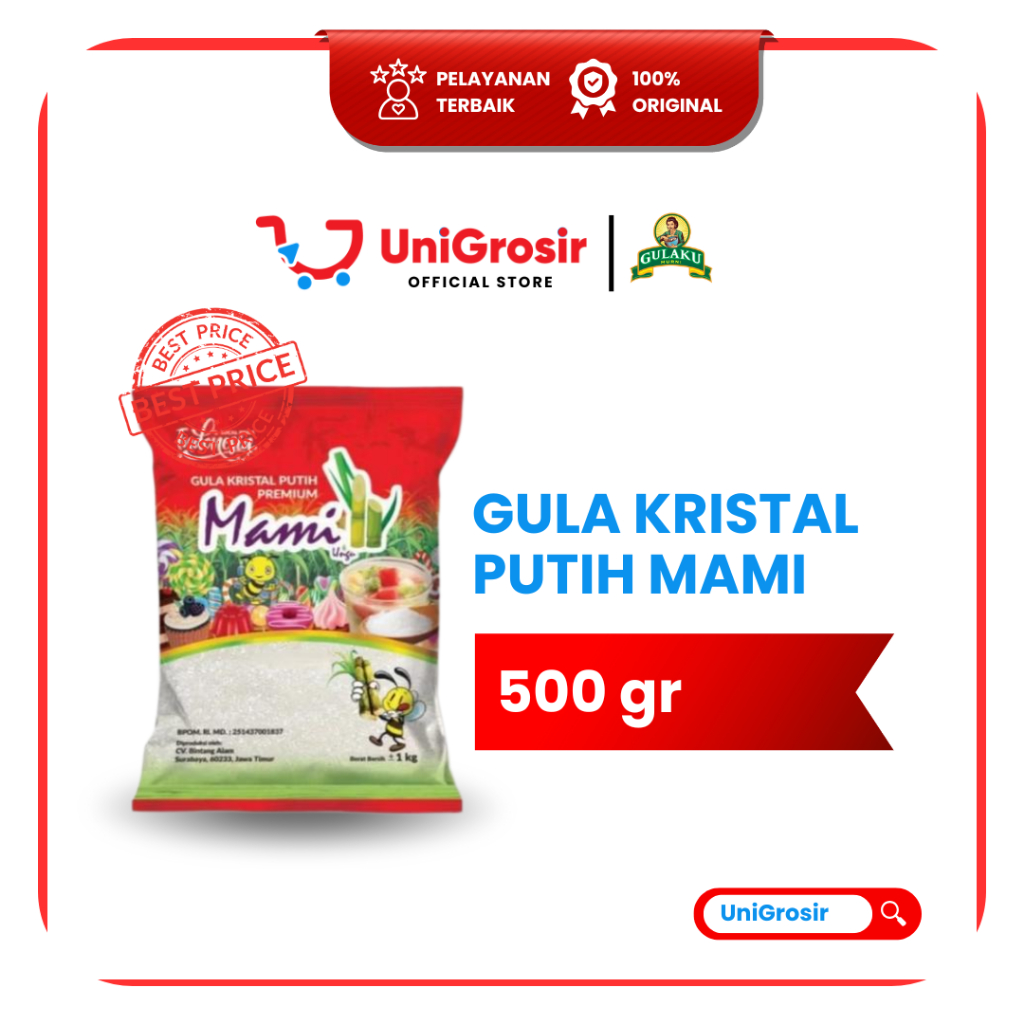 [UniGrosir] GULA KRISTAL PUTIH MAMI UNGU MERAH ~ 500 gr