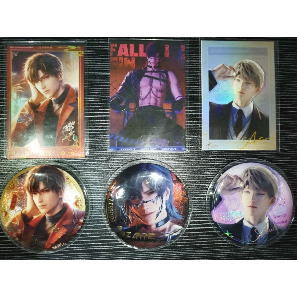 READY STOCK] LOVE AND DEEPSPACE PIN BADGE + CARD ZAYNE XAVIER