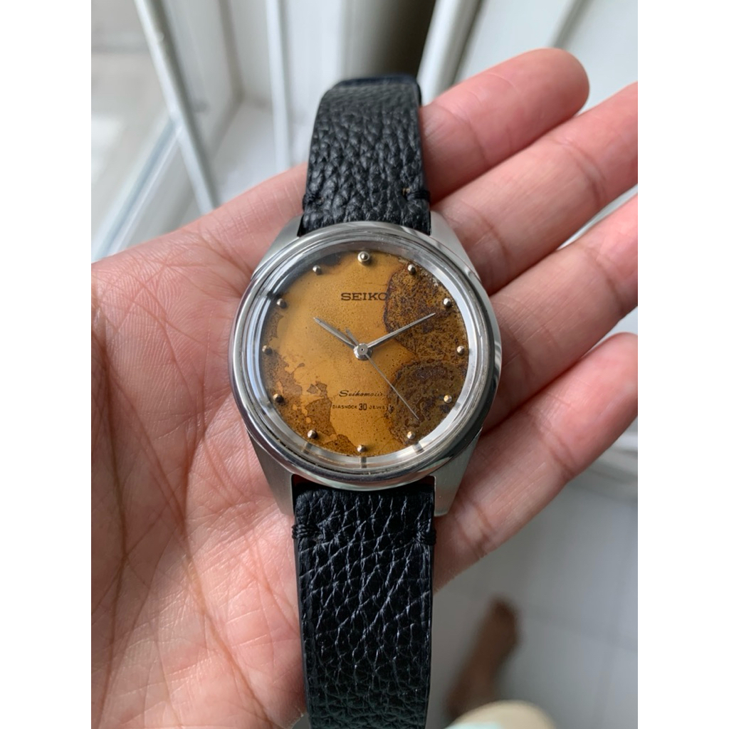 Seiko Dolphine Seikomatic Ref 6201-8950 orange patina aging dial , seikosha calibre 603 automatic mo