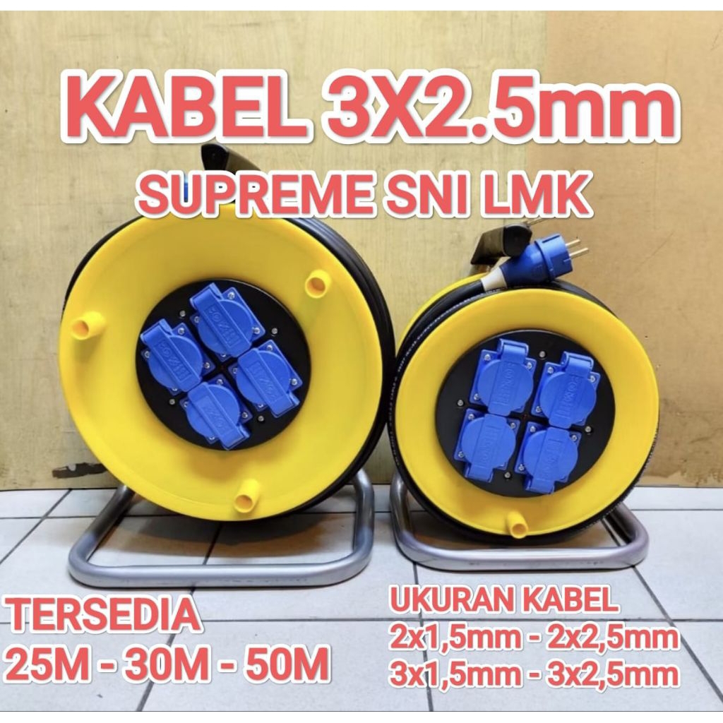kabel roll 25meter/50meter kabel 3x2,5mm roll kabel 25meter/50meter kabel 3x1,5mm SNI LMK roll kabel