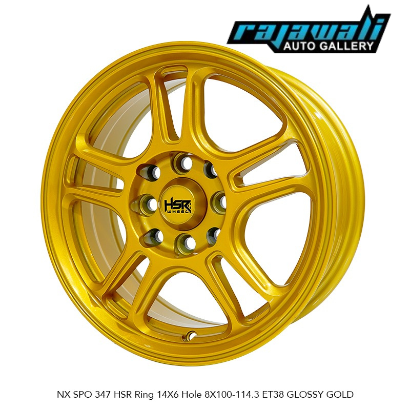VELG HSR NX SPO RING 14 LEBAR 6 GOLD BUAT MOBIL CALYA SIGRA BRIO AVEGA DATSUN XENIA AVANZA EVALIA