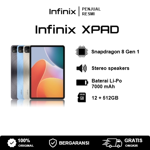 INFINIX XPAD | IPS 11 inci 90Hz | Helio G88 | 12GB+512GB | Baterai 7000mAh | Pengisian Cepat 18W | 4