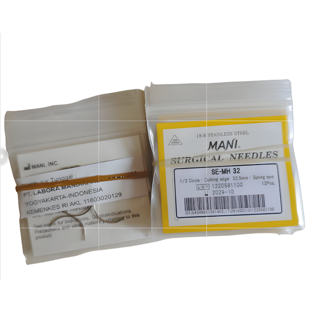 MANI Jarum Mani MH 32 Kulit ½ Lingkaran Stainless Steel 32mm Isi 12pcs