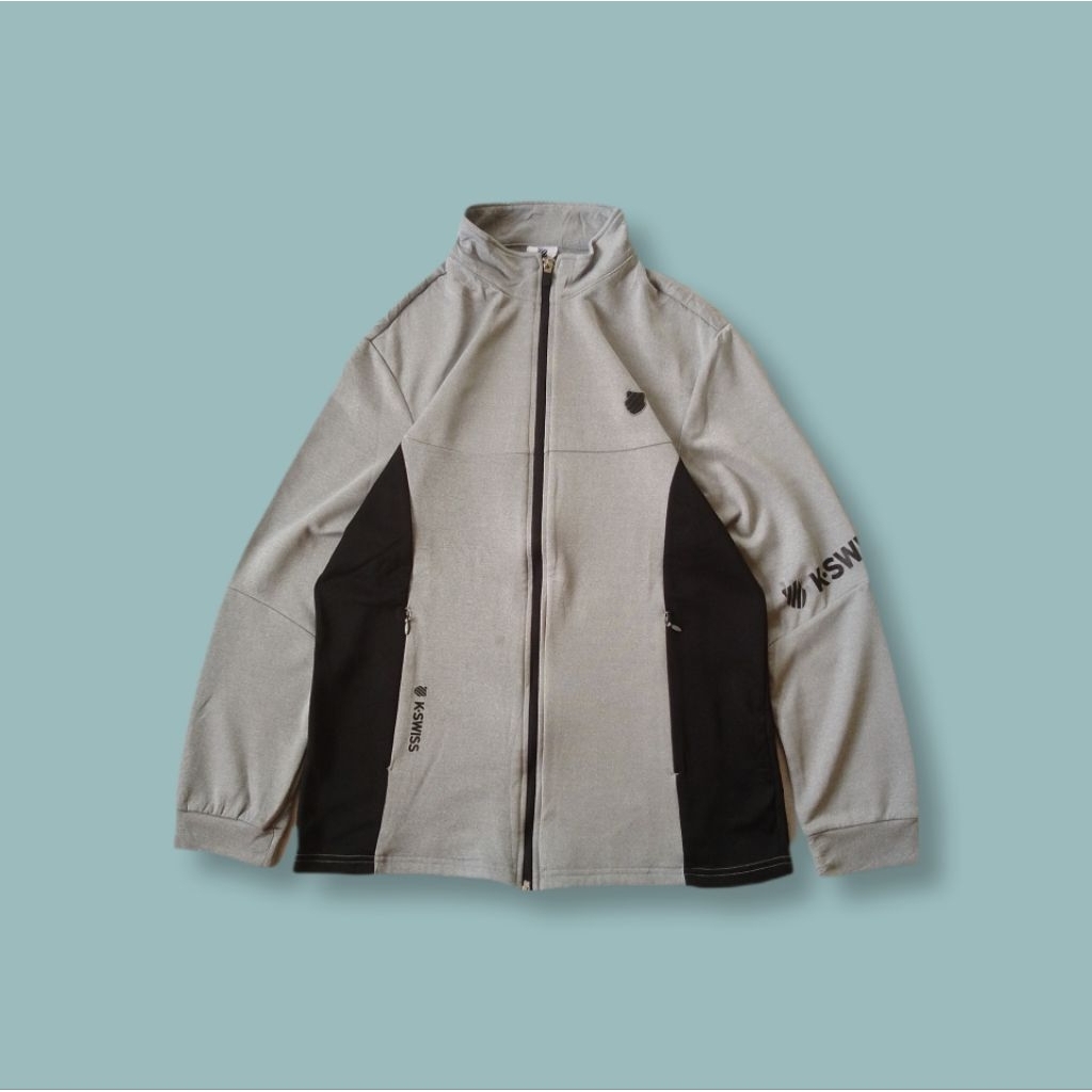 Jaket Tracktop Olahraga K-Swiss Abu Second