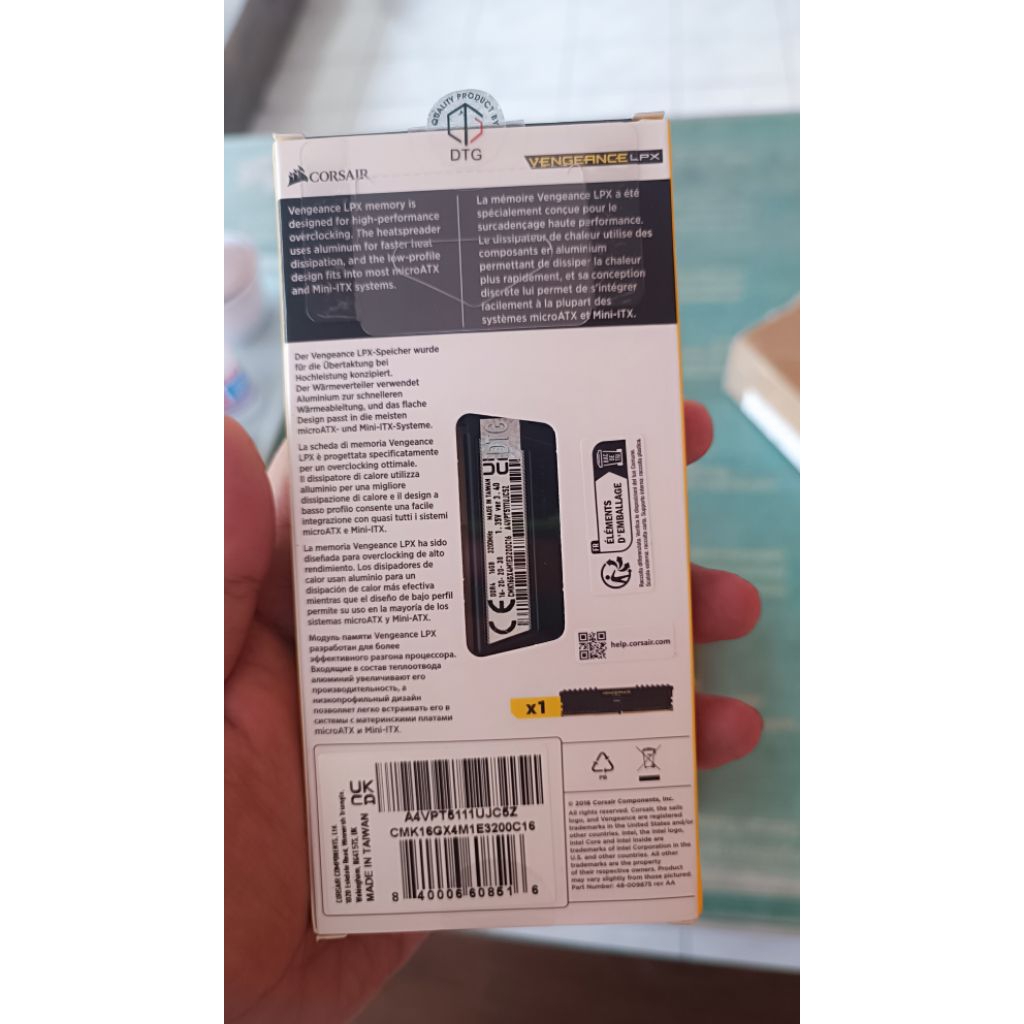 memory ram corsair lpx ddr4 16gb 3200mhz