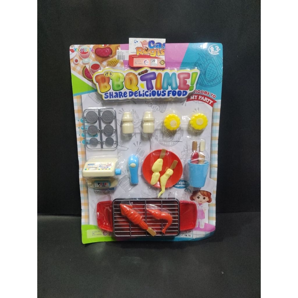 BBQ TIME, MAINAN SET BBQ, MAINAN KEKINIAN PEMANGGANG BBQ ANAK