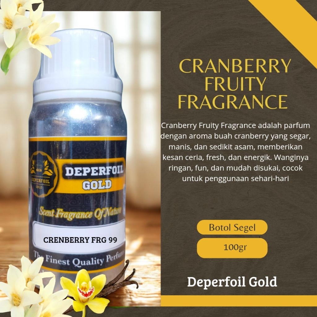 Parfum Cranberry Fruity Fragrance | Wangi Buah Segar Manis Tahan Lama – Unisex | Deperfoil Gold