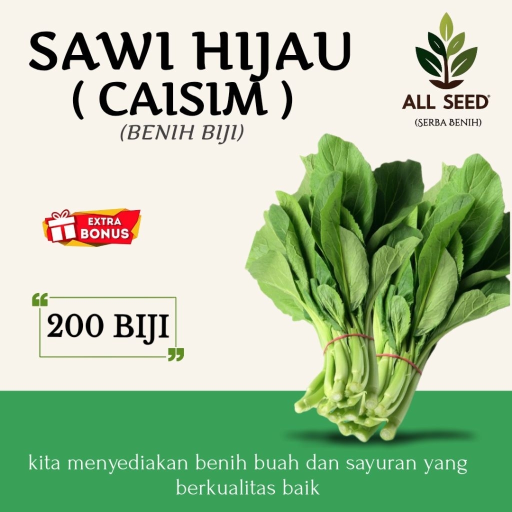 ( 200 biji ) Benih sawi hijau caisim | | bibit biji caisim | sawi hijau | sawi mie ayam