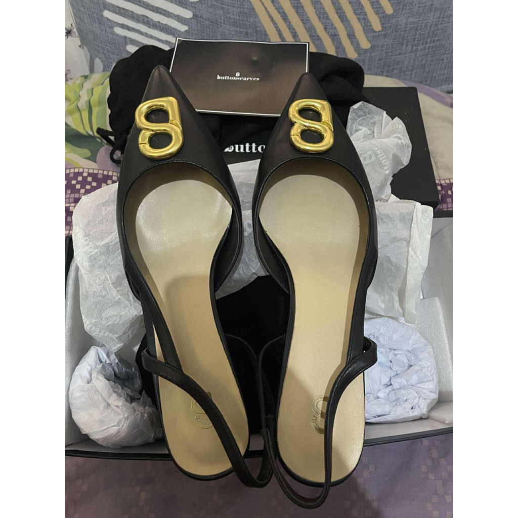Buttonscarves Kylie Mid Heels Shoes-Black (40) Preloved