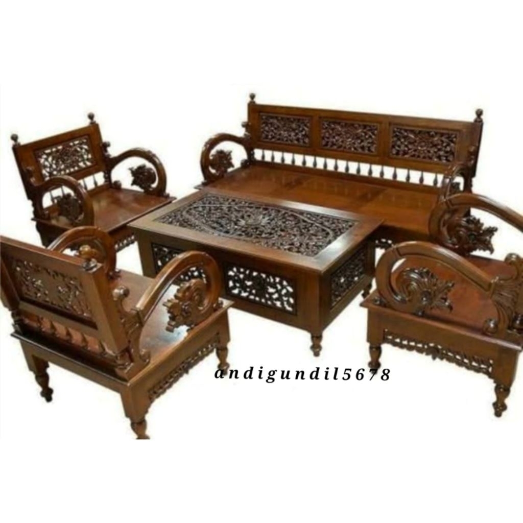 Set Kursi Tamu Ukiran Jepara Full Kayu Jati Kursi Tamu Arimbi Kursi Tamu Ukiran Asli Jepara
