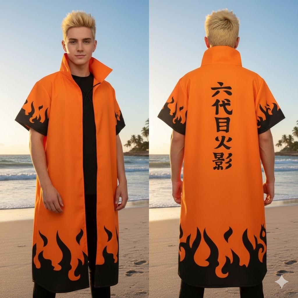 JUBAH HOKAGE PRIA WANITA COOSPLAY YONDAIME NARUTO NON ZIPPERS MURAH LARIS-JUBAH ANAK-JUBAH PRIA-JUBA