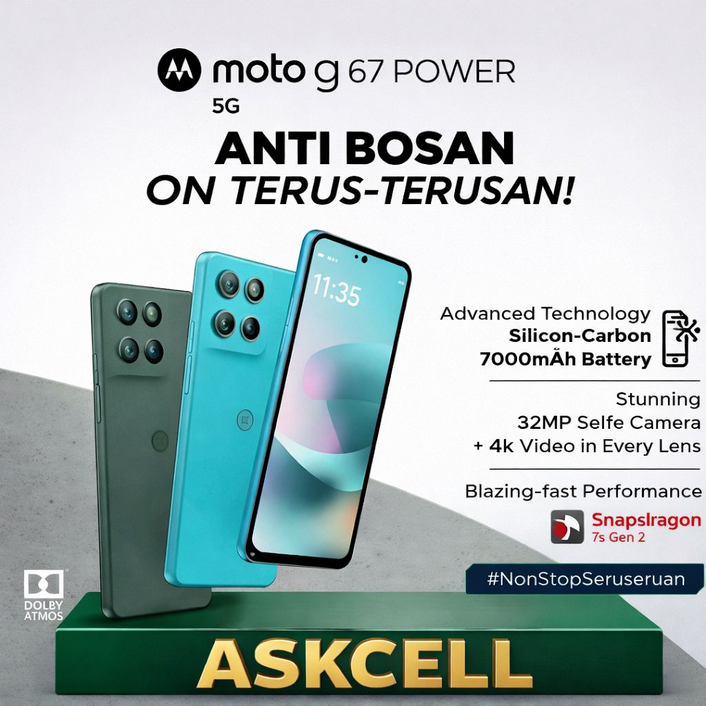 Moto G67 Power 5G - RAMBoost 24GB/256GB - Snapdragon7s Gen2 -7000mAh Silicon Carbon - 50MP Sony LYTI