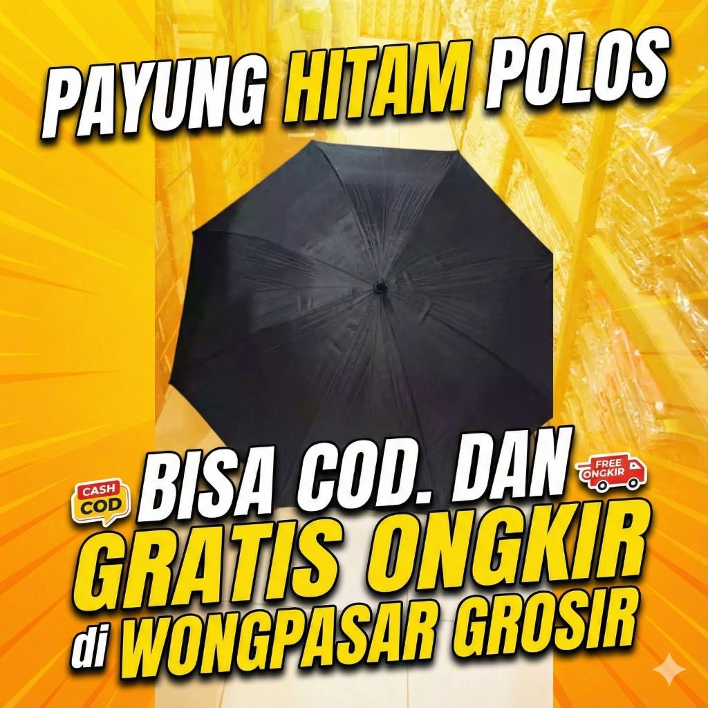Payung Hitam Standard Simple Polos Import Quality / payung hitam polos,payung hitam osaka,payung hit