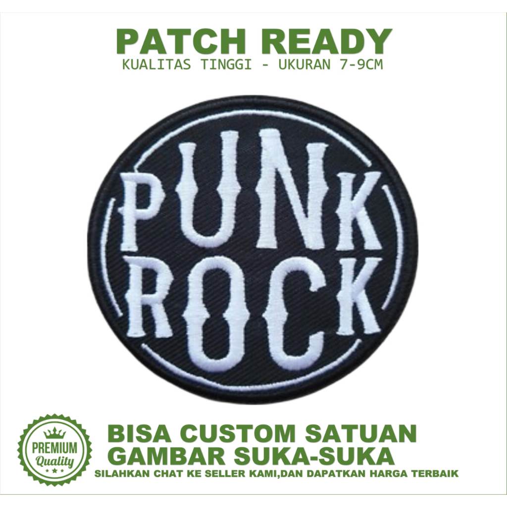 EMBLEM PATCH BORDIR GAMBAR PUNK ROCK EMBROIDERY TESTIMONI-BC
