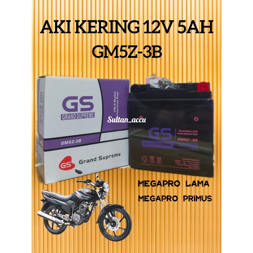 AKI MOTOR MEGAPRO PRIMUS, MEGAPRO LAMA,AKI KERING 12V 5AH GM5Z-3B