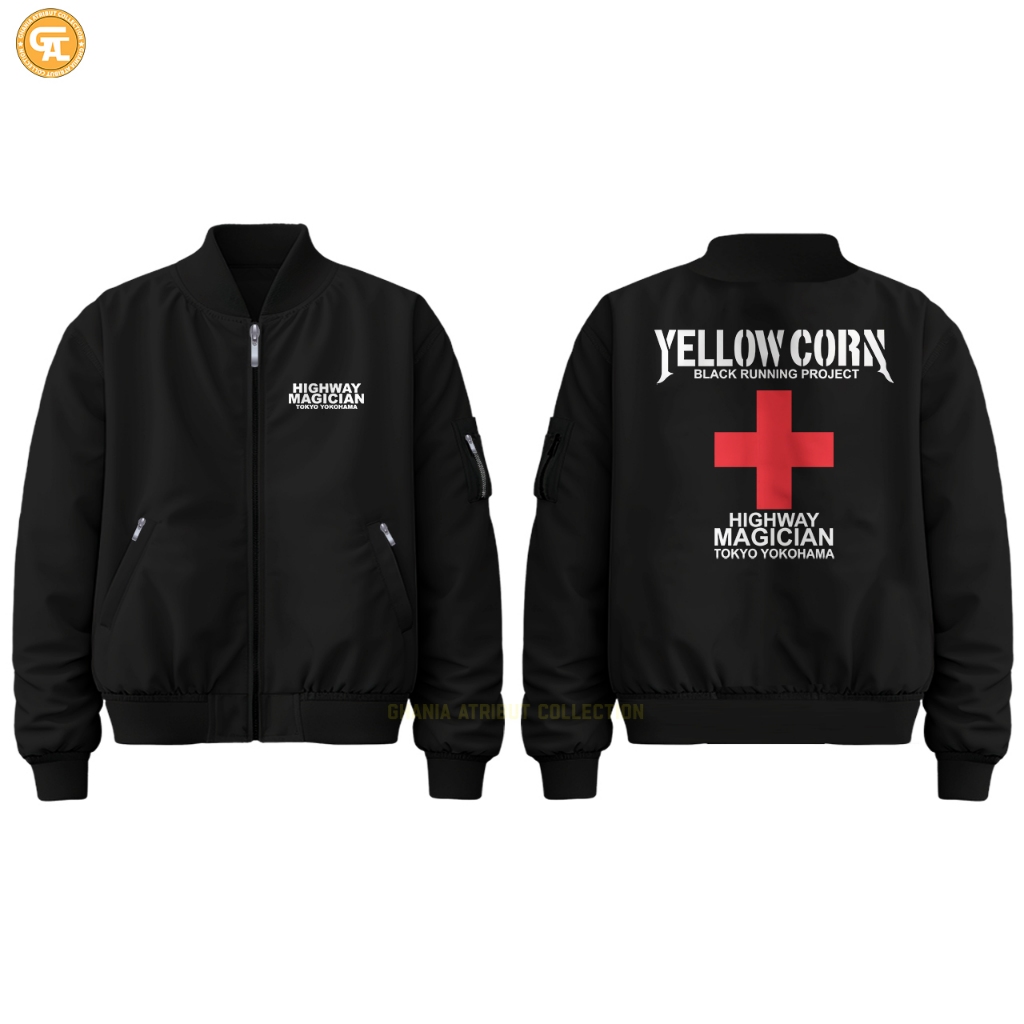 Jaket Bomber Pria Yellow Corn Highway Magician Tokyo Yokohama Taslan