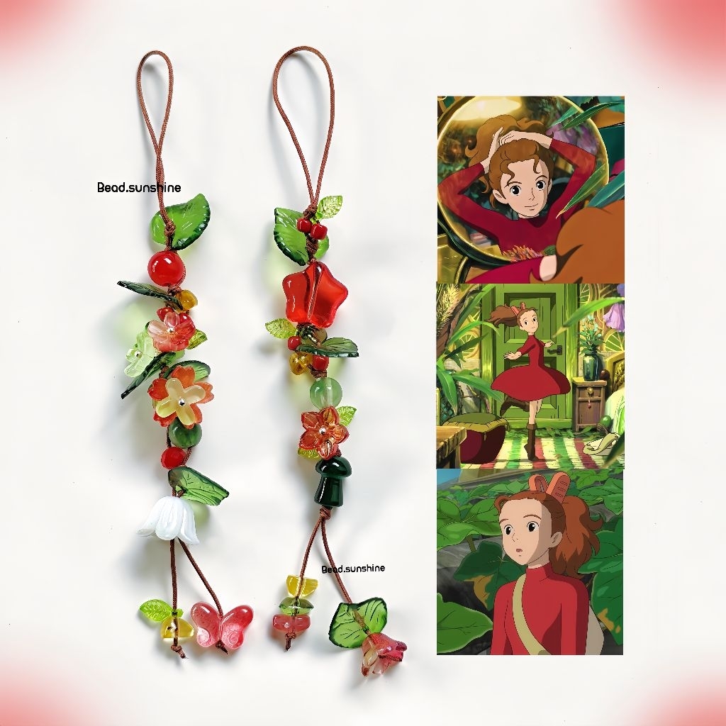 Arrietty Phone Strap | Gantungan Hp Ghibli Handmade Manik Aesthetic