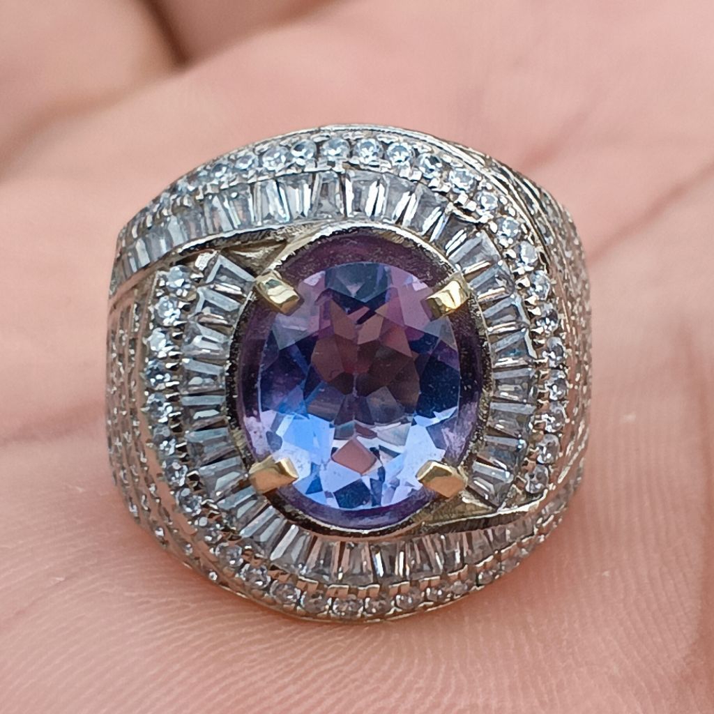 batu fluorite color change memo lab ring mewah