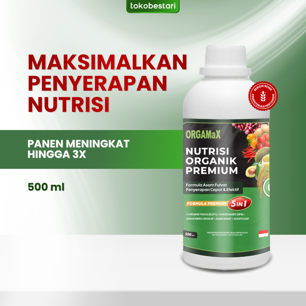 Orgamax 500ml - Pupuk Asam Fulvat Organik Untuk Cegah Kuning dan Keriting