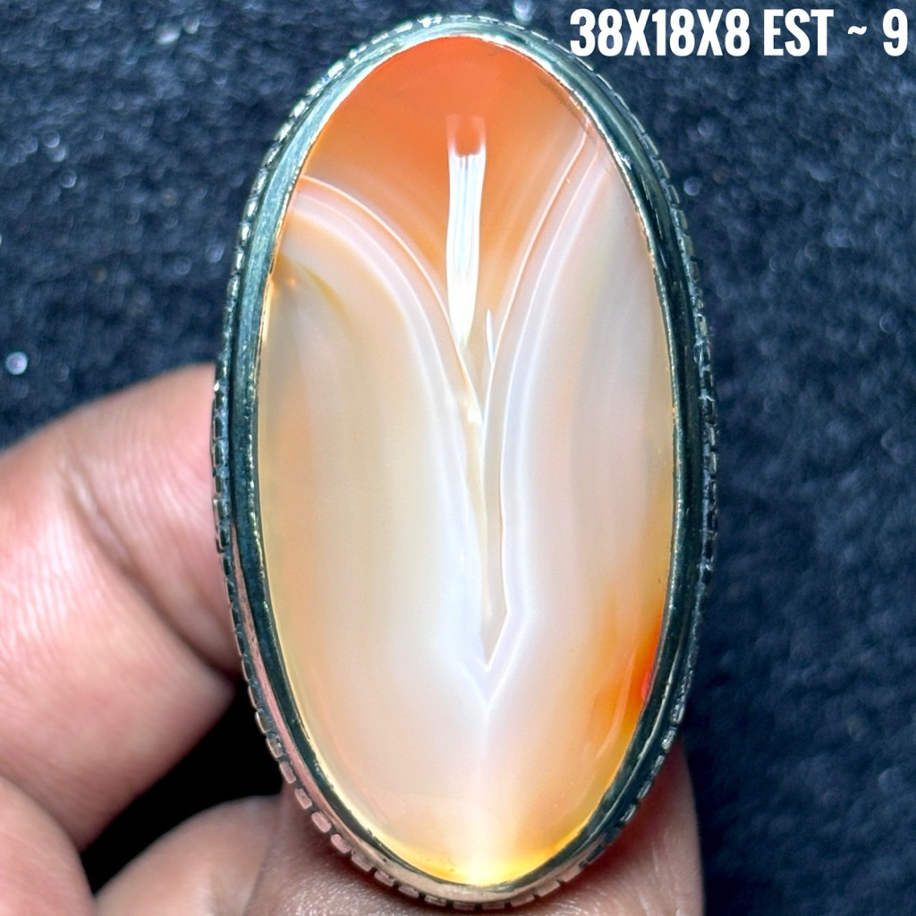 NATURAL BATU AKIK MOTIF LAM ALIF JUMBO