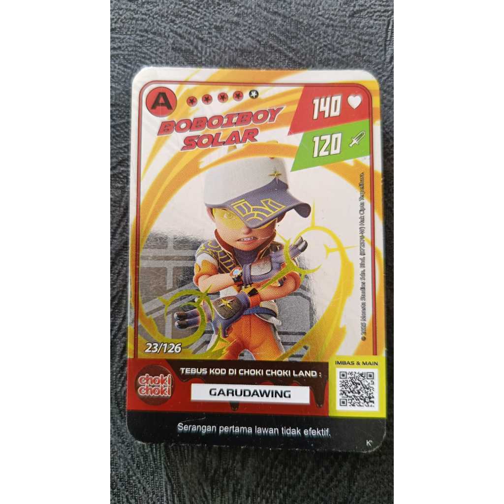 Kartu Boboiboy Choki-Choki