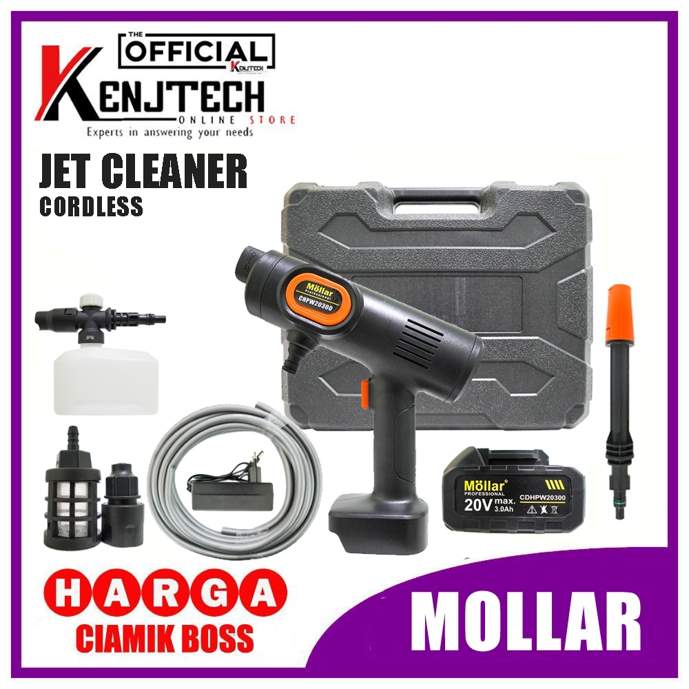 Jet cleaner cordless mollar Original semprotan cuci motor batrei