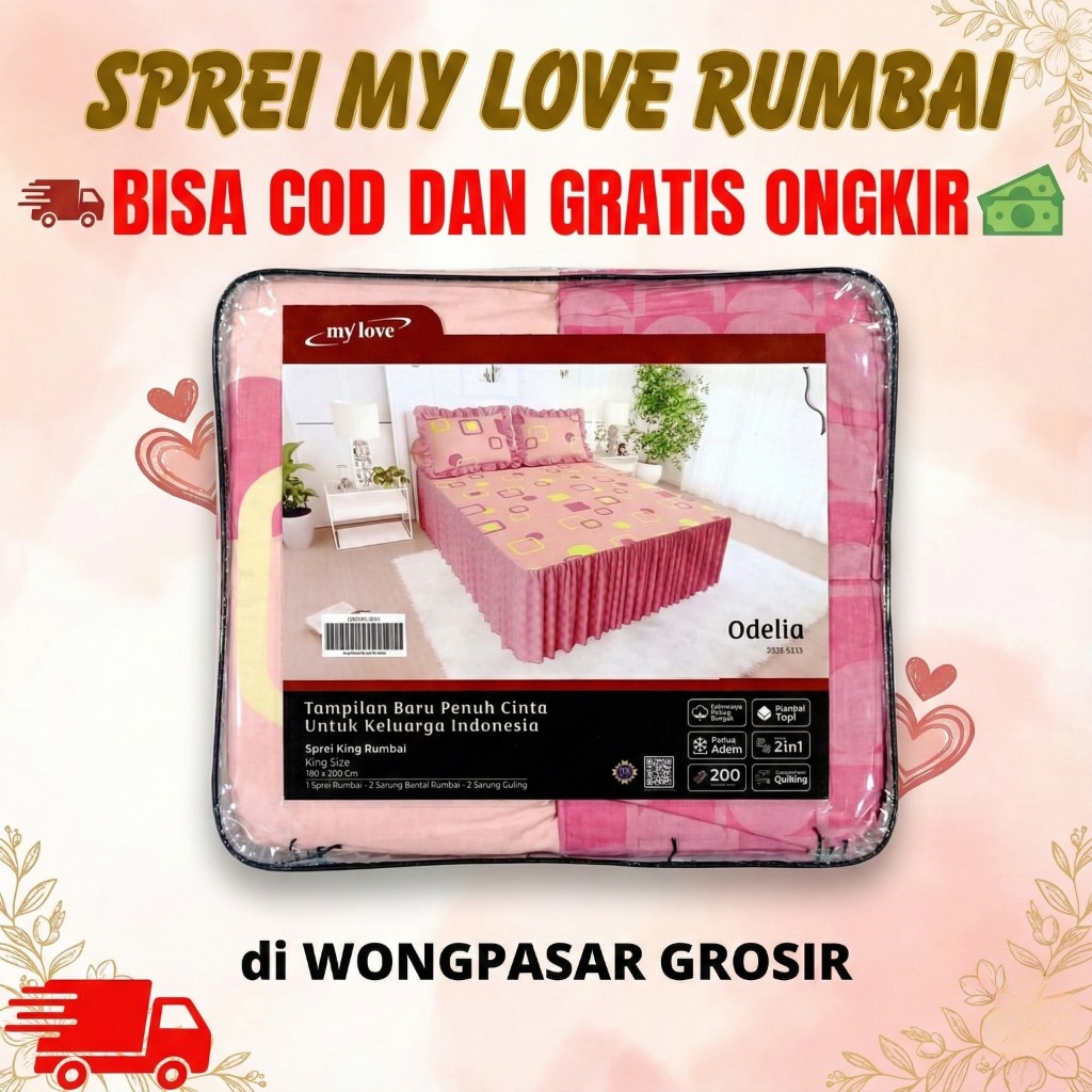 SPREI MY LOVE RUMBAI 180 X 200 TERBARU