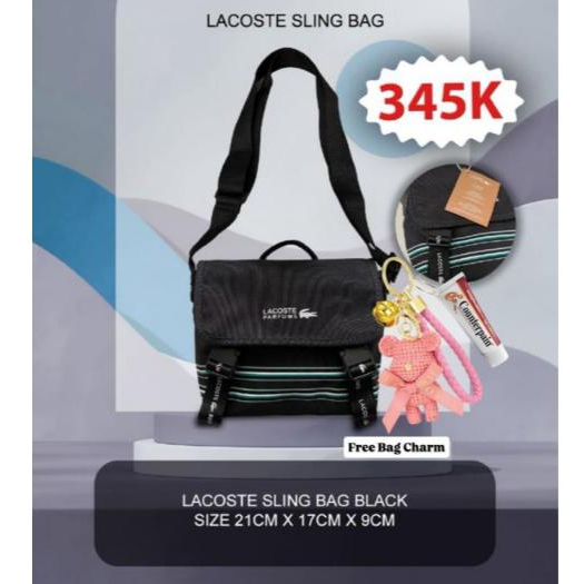 Lacoste Sling Bag Free Bag Charm Random