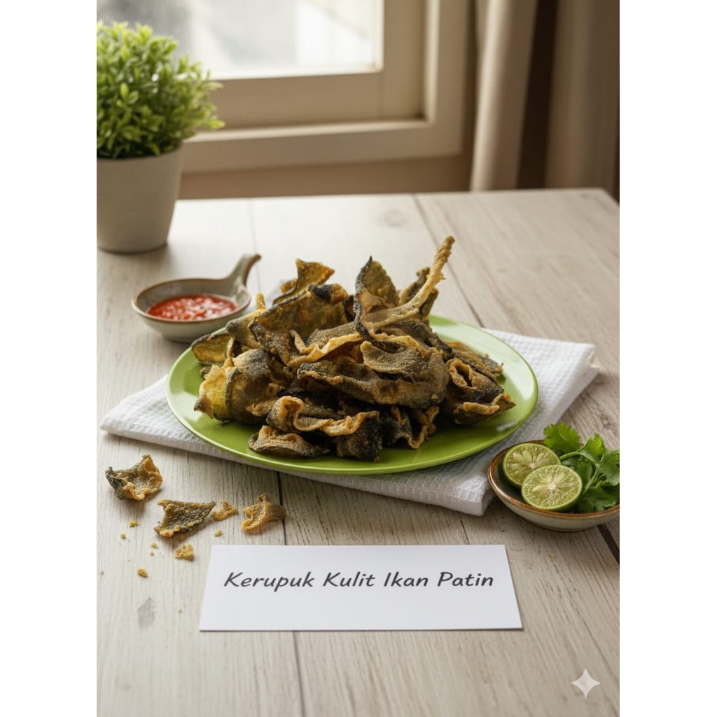 kerupuk kulit ikan patin 1kg mentah