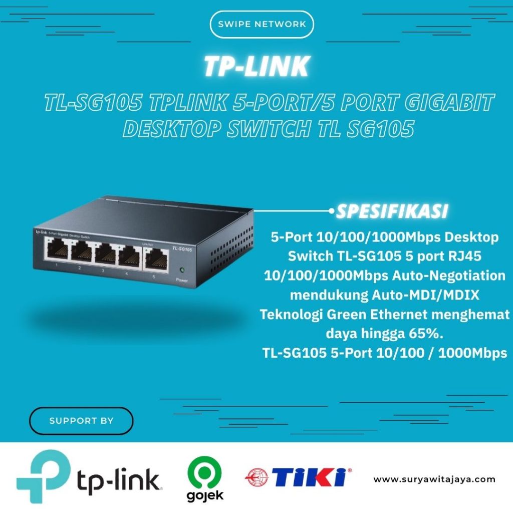 TP-LINK TL-SG105 TPLINK 5-Port/5 Port Gigabit Desktop Switch TL SG105