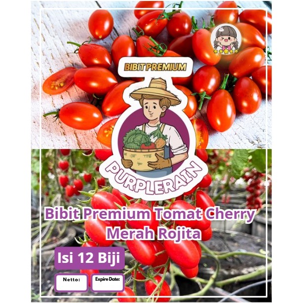 Bibit Premium Tomat Cherry Merah Rojita | Biji Benih Tomat Merah Rojita | Tomat Cherry