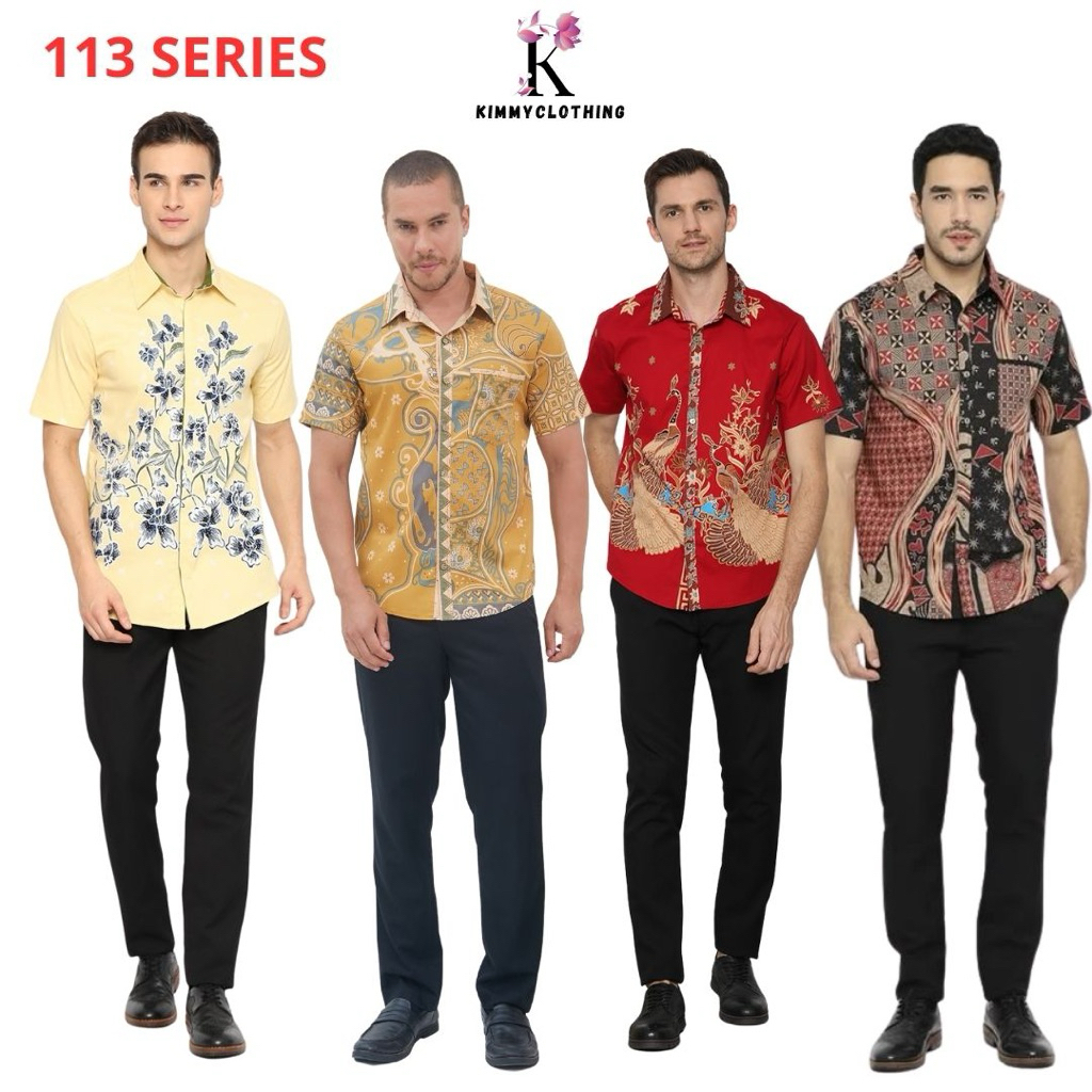 113 SERIES 1-KEMEJA LENGAN PENDEK-KEMEJA BATIK KERJA-HEM KATUN SRECH-BATIK I ONE