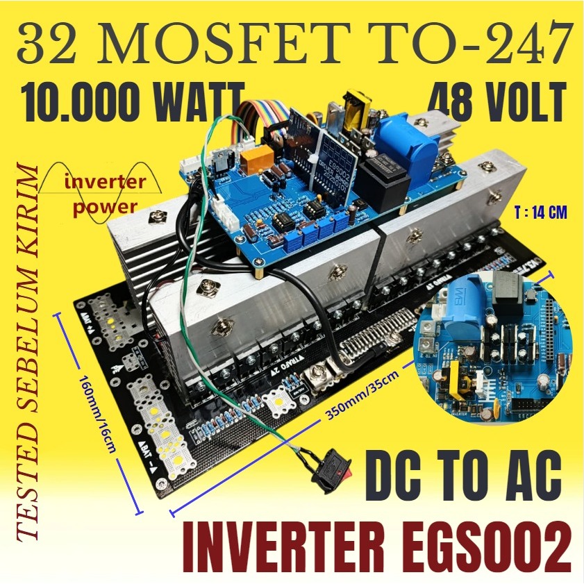 Inverter 10.000 watt Kit EGS002 32 Fet 48 volt Besar puresinewave module Egs 002 Tanpa FAN Kit Inver