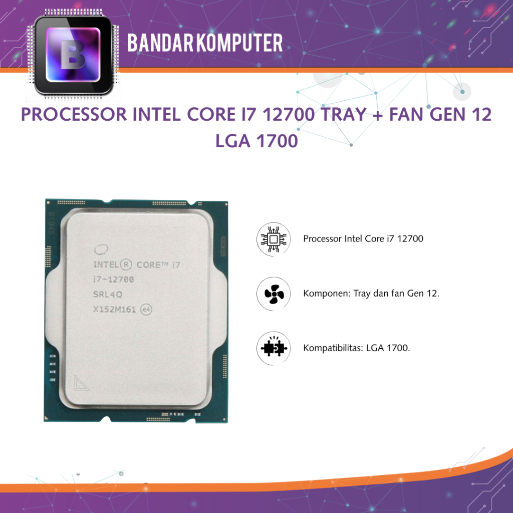 PROCESSOR INTEL CORE I7 12700 TRAY + FAN GEN 12 LGA 1700