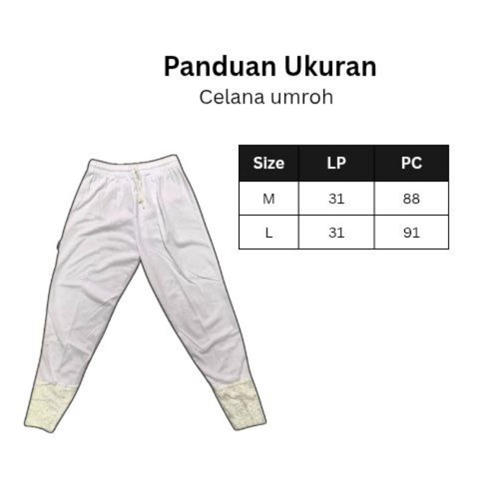 Celana katun umroh putih