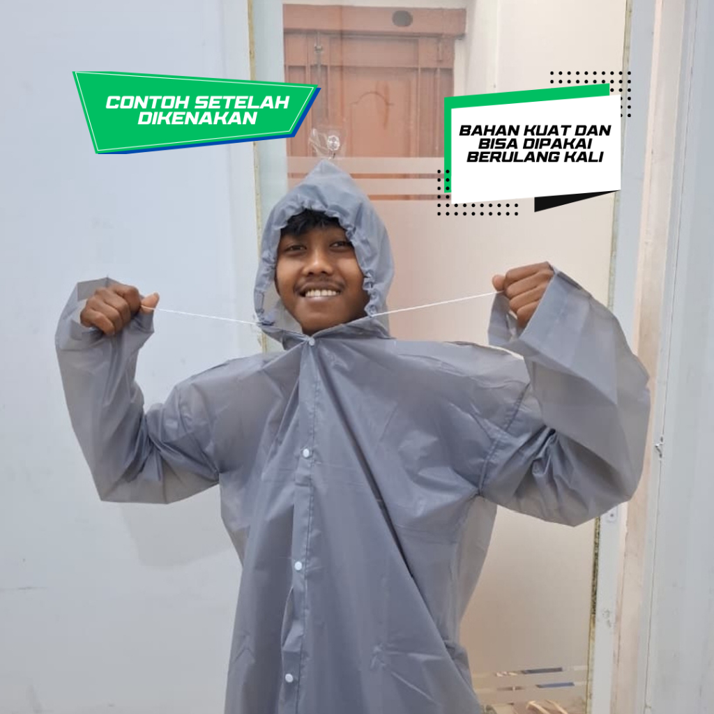 Jas Hujan Orlee bertopi dewasa