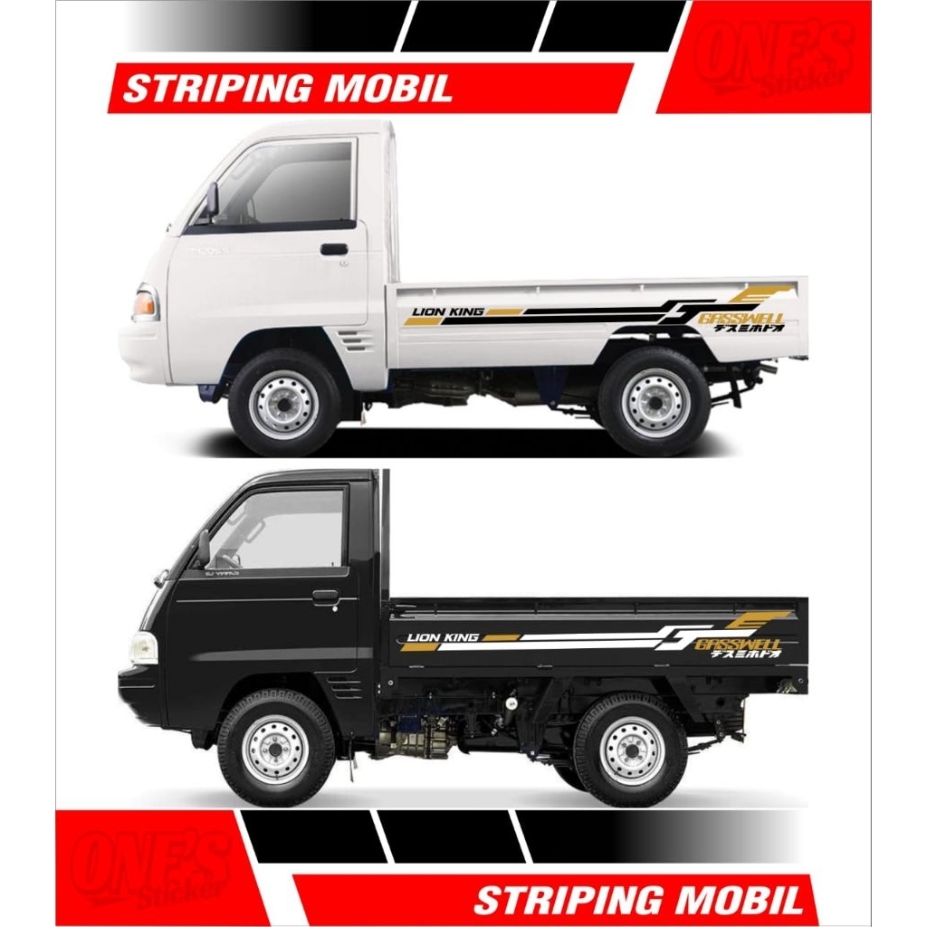 STIKER STRIPING MOBIL PICK UP BAK SAMPING BISA SEMUA JENIS PICK UP SS,CARRY DLL