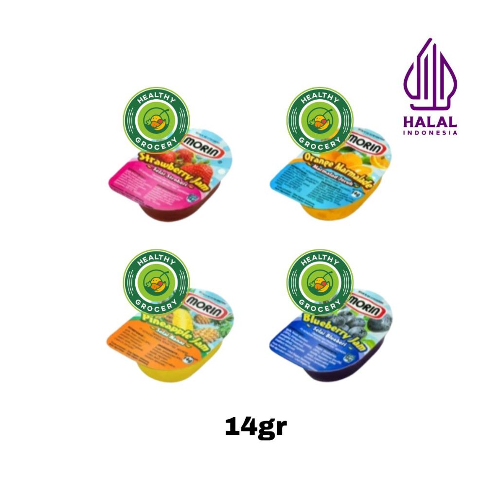 Morin Jam Orange Marmalade 14gr / Morin Jam Strawberry 14gr / Morin jam Pineapple 14gr / Morin Jam B
