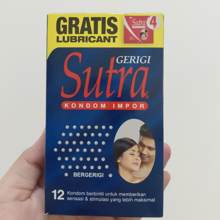 SUTRA KONDOM IMPOR GERIGI VARIAN BIRU ISI 12 PCS + 4 PCS LUBRICANT - TEKSTUR GERIGI, AMAN, LEMBUT DA