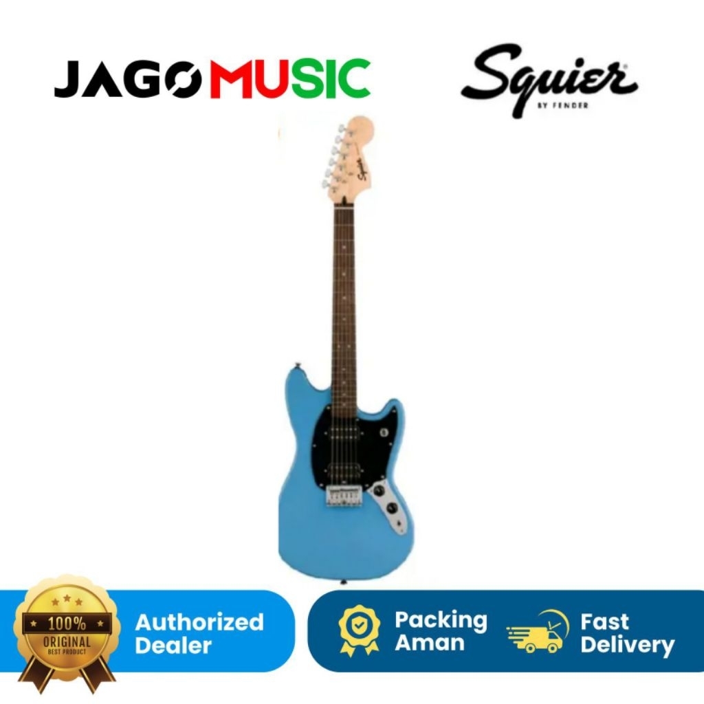 Gitar Squier Sonic Mustang HH Electric Guitar w/Black Pickguard Laurel FB