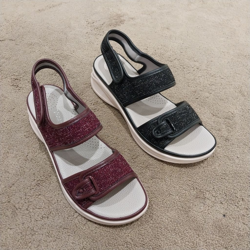 VIZZANO sepatu sandal/sandal tali wanita slingback sol 3cm ringan