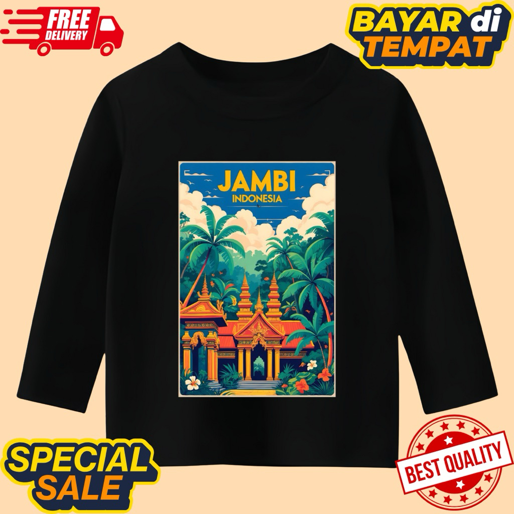 kaos anak unisex lengan panjang kaos oleh oleh souvenir daerah khas JAMBI
